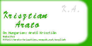krisztian arato business card